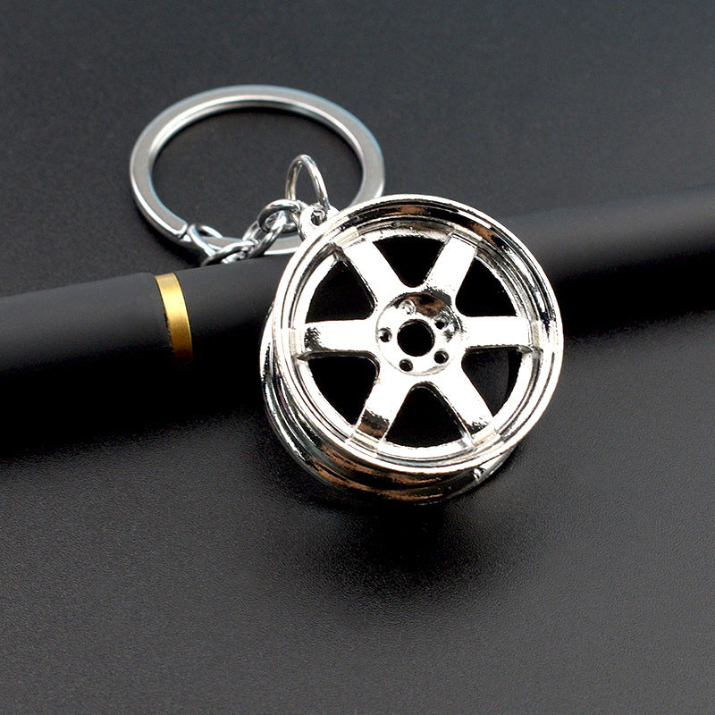3D Wheel Hub Alloy Keychain | Car Modification Charm | JP Collections