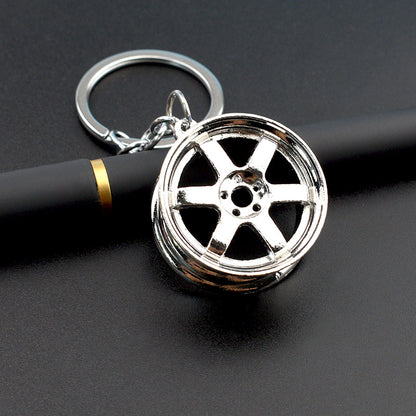 3D Wheel Hub Alloy Keychain | Car Modification Charm | JP Collections