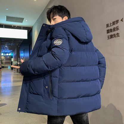 Men's Mid-Length Hooded Down Cotton Jacket | Winter Coat