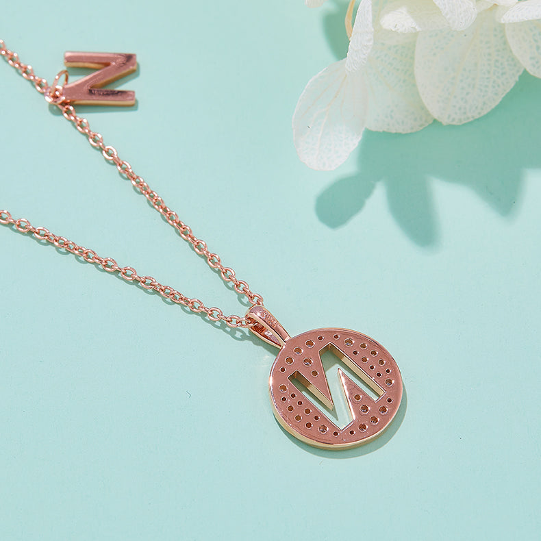 S925 Silver Moissanite Initial N Pendant Necklace