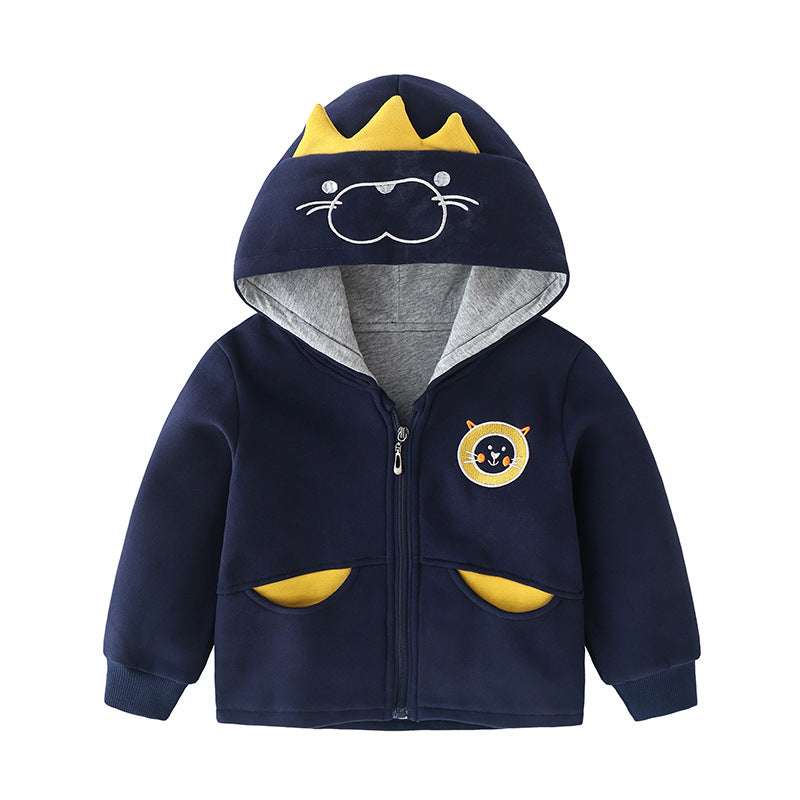 Children's Quilted Cotton Coat | Cartoon Casual Kids Long Sleeve Jacket