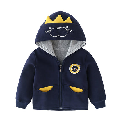 Children's Quilted Cotton Coat | Cartoon Casual Kids Long Sleeve Jacket