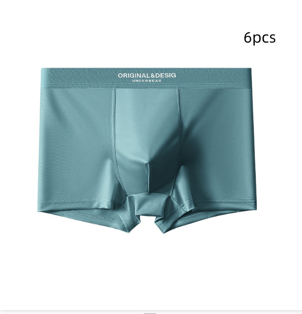 Men's Satin Nylon Boxer Briefs – Breathable Mid-Waist 5 Colours