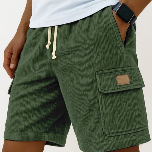 Men's Corduroy Cropped Shorts | Drawstring Side-Pocket S-5XL
