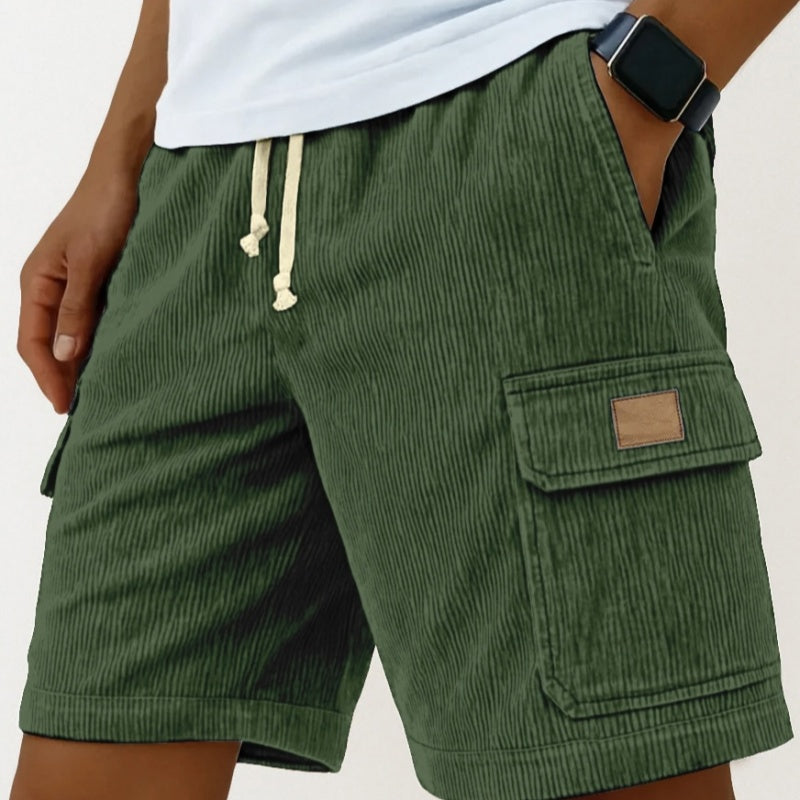Men's Corduroy Cropped Shorts | Drawstring Side-Pocket S-5XL