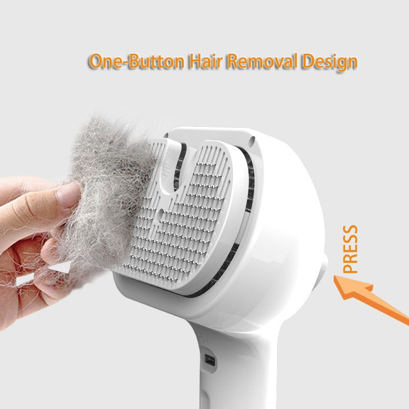 USB Rechargeable Self-Cleaning Pet Slicker Brush | Built-In Misting Spray