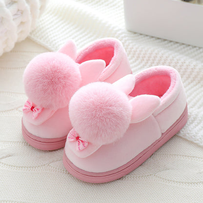 Children's Coral Fleece Plush Slippers | Unisex Warm Non-Slip House Shoes