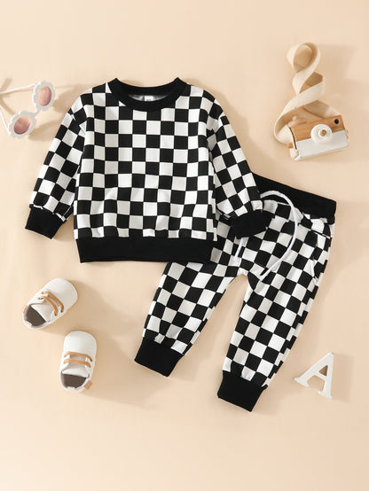 Children's Plaid Cotton Loungewear Set | Unisex Kids Pyjamas