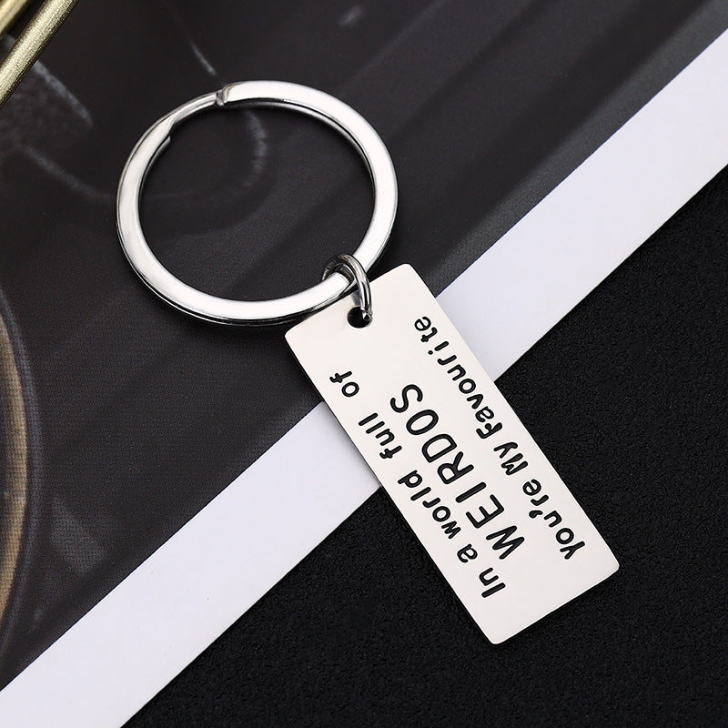 Novelty Slogan Stainless Steel Keyring | Rude Humour Gift | 3 Designs