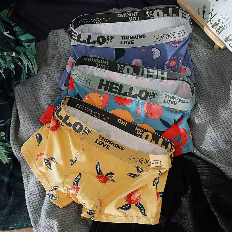 Men's Cotton Boxer Briefs Fruit Print Multi-Pack – 2, 3 or 4 Pairs