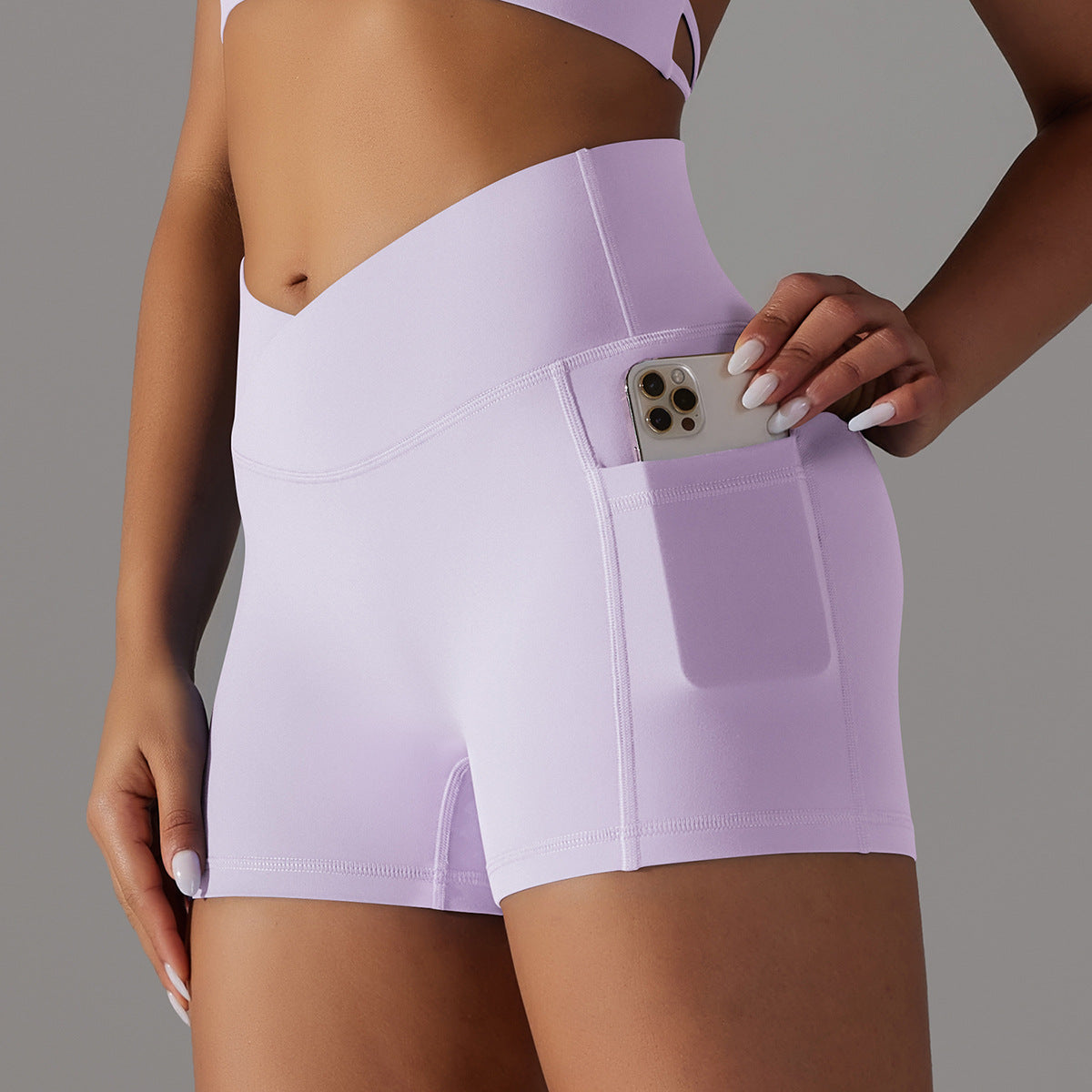 Women's Yoga Shorts with Phone Pocket | Moisture-Wicking | 4 Colours