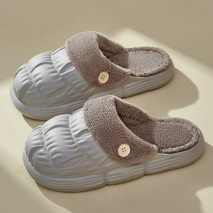 Unisex Faux Fur Lined EVA Slippers | Warm Non-Slip Indoor Shoes