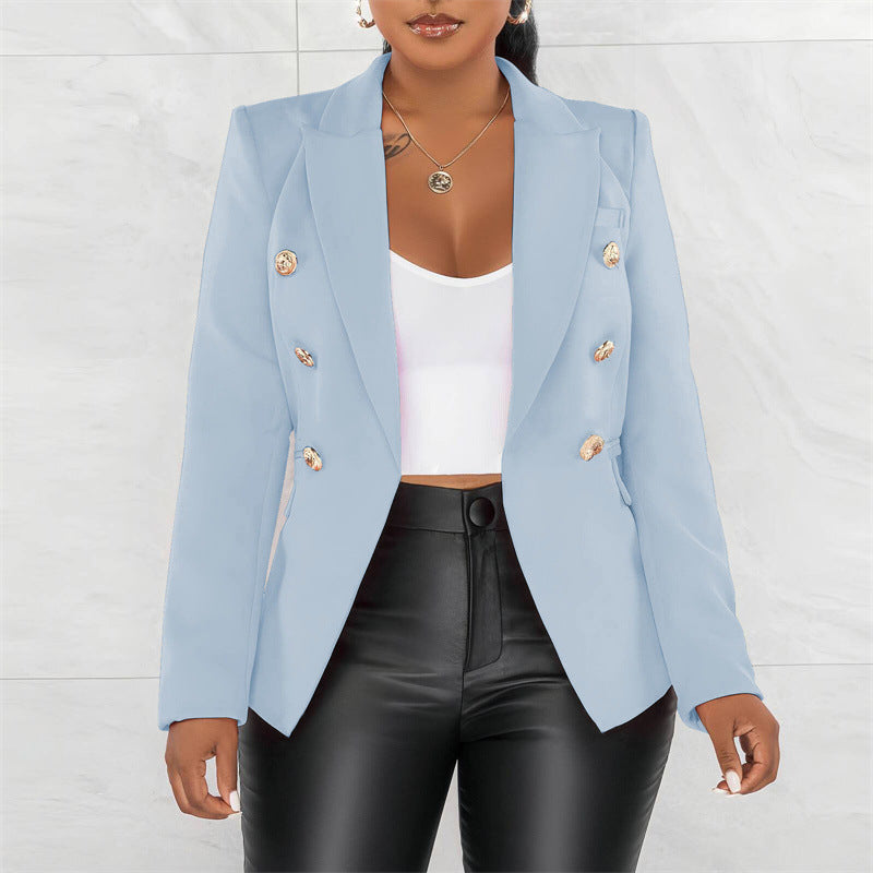 Women's Patchwork Button Blazer Jacket – 6 Colours | Sizes S–3XL
