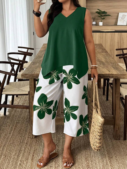 Women's Sleeveless Vest and Cropped Pants Co-ord Set