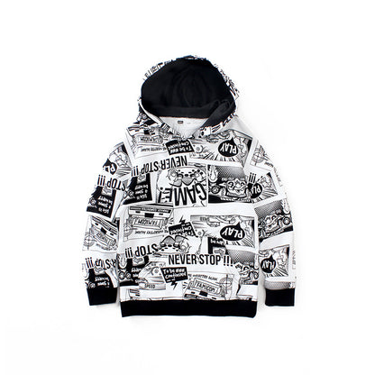 Children's Hooded Cotton Pullover Sweater | Loose Fit Kids Long Sleeve Top