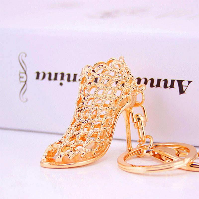 High Heels Keychain | Hollowed Zinc Alloy Charm | Gold & Silver | JP Collections
