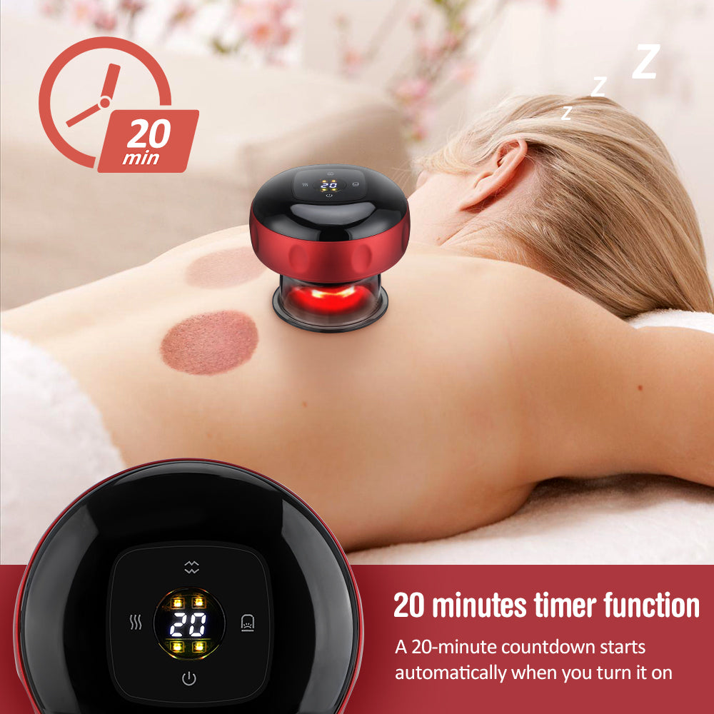 Electric Vacuum Cupping & Gua Sha Massager — Smart Breathing Therapy Device with Heat & Red Light