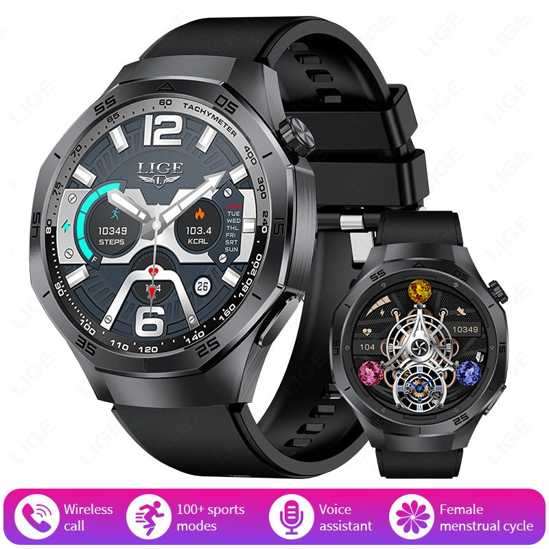 Smart Watch with Bluetooth Calling & Health Monitoring – Black & Silver