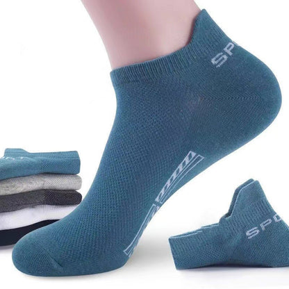 Men's Cotton Ankle Socks – Breathable Mesh Low-Cut Sports Socks