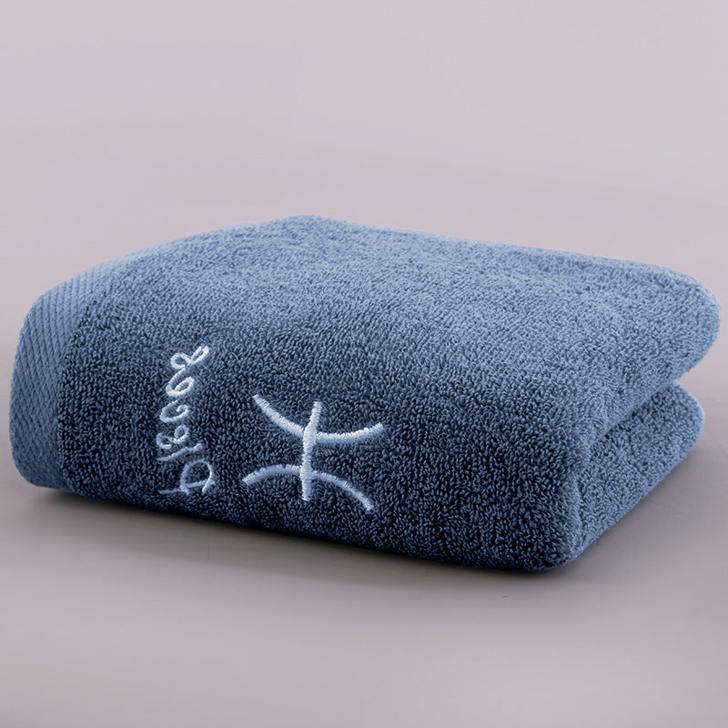 Zodiac Constellation Embroidered Cotton Towel | All 12 Star Signs | 2 Sizes