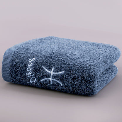 Zodiac Constellation Embroidered Cotton Towel | All 12 Star Signs | 2 Sizes
