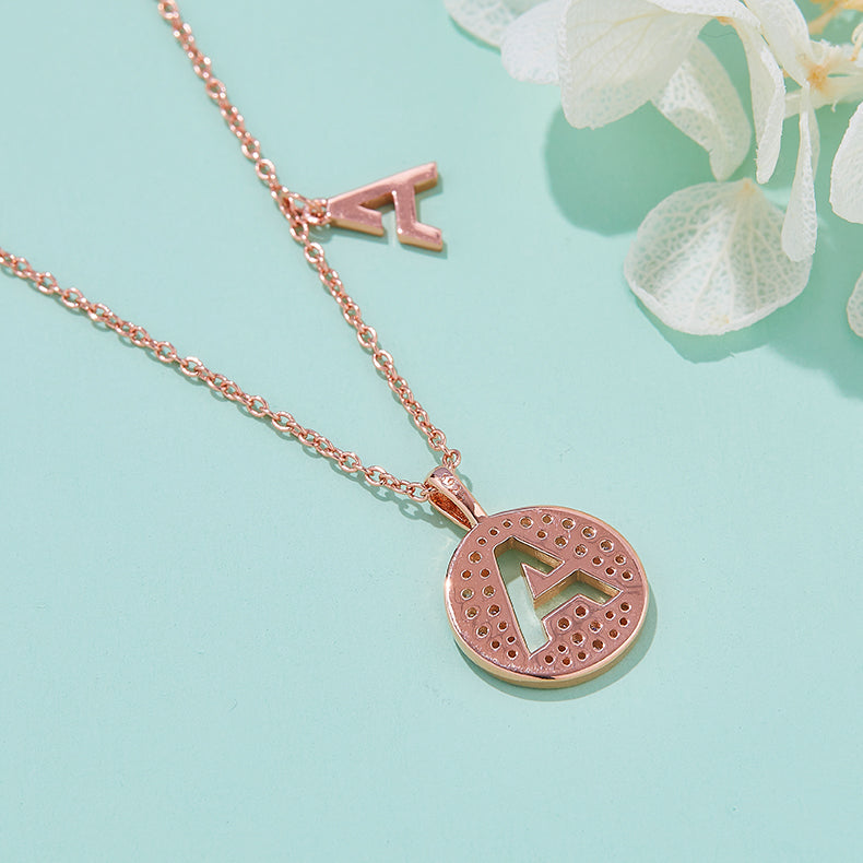 S925 Silver Moissanite Letter A Necklace | GRA Certified