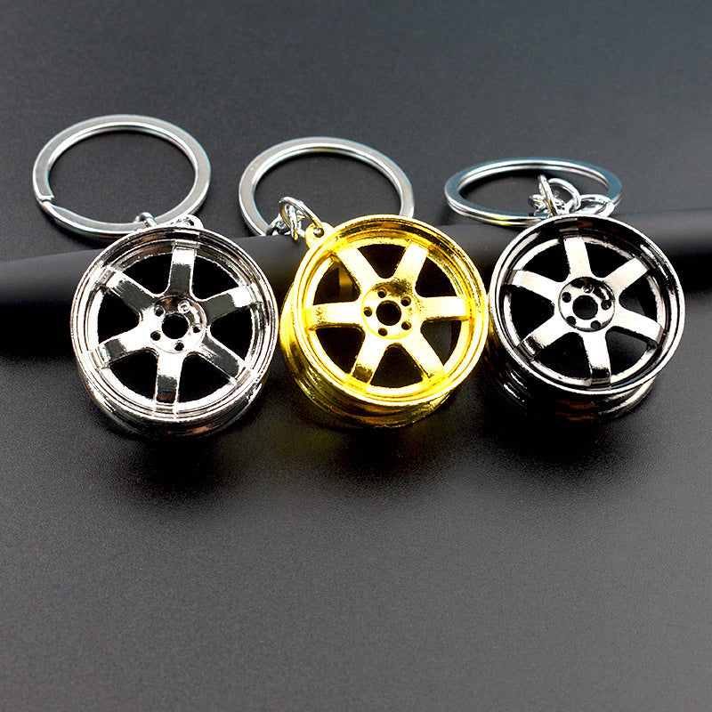 3D Wheel Hub Alloy Keychain | Car Modification Charm | JP Collections