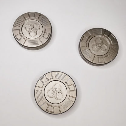 Stainless Steel EDC Fingertip Gyro | Push Card Coin Fidget Toy