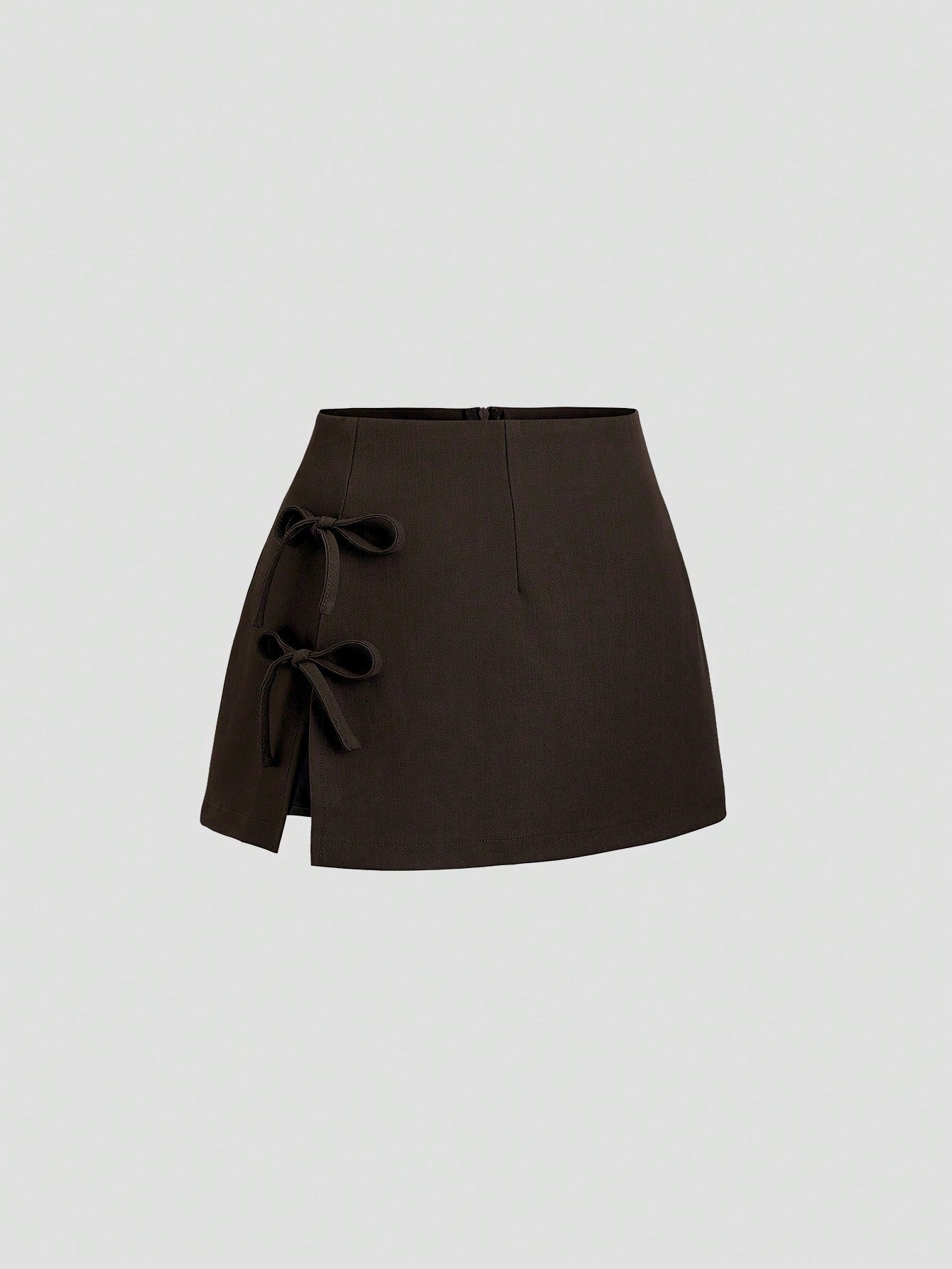 Women's Bow Detail Zip A-Line Mini Skirt