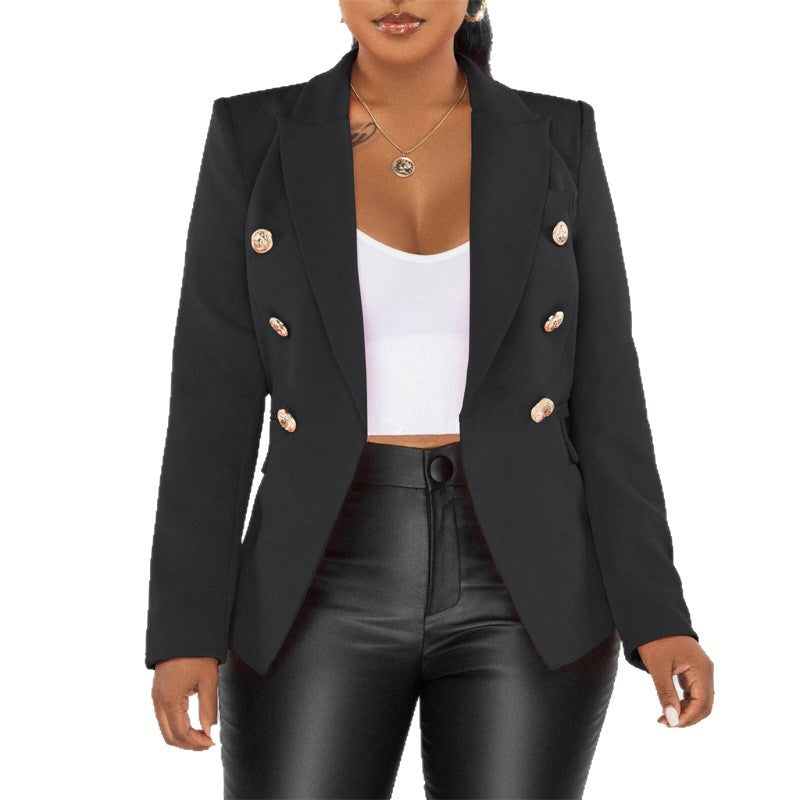 Women's Patchwork Button Blazer Jacket – 6 Colours | Sizes S–3XL