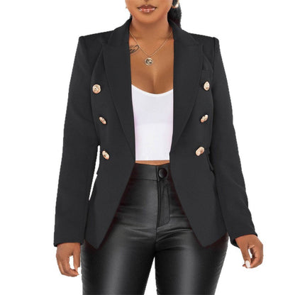 Women's Patchwork Button Blazer Jacket – 6 Colours | Sizes S–3XL
