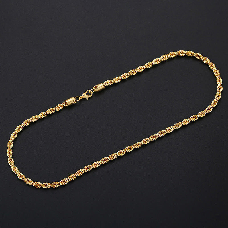 Stainless Steel Twist Chain Fashion Titanium Steel Necklace
