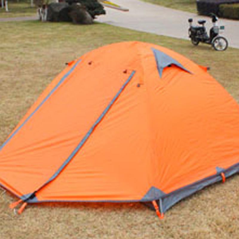 3-4 Person Double-Layer Camping Tent – Aluminium Pole Multi-Door Family Tent Orange, Green & Royal Blue