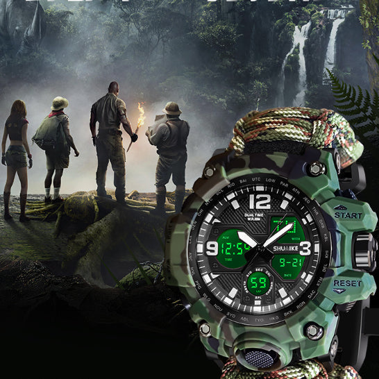 Men’s Outdoor Watch – Compass, Thermometer, Whistle & Ignition