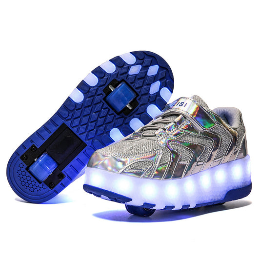 Children's LED Roller Shoes | USB Rechargeable Two-Wheel Heelys