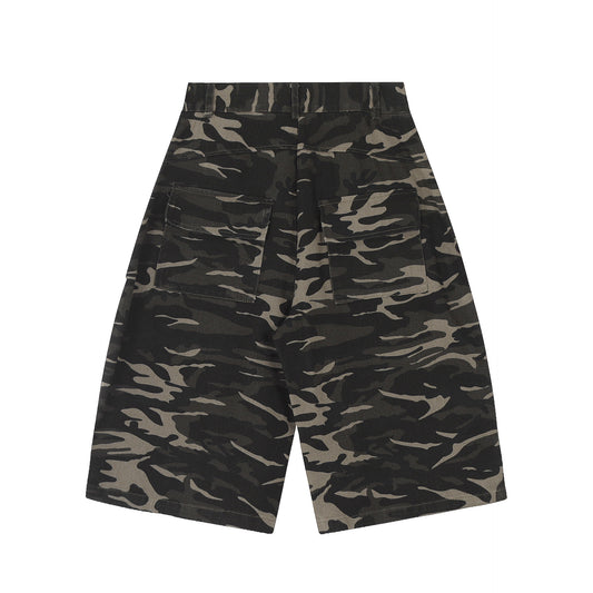 Men's Retro Multi-Pocket Denim Shorts