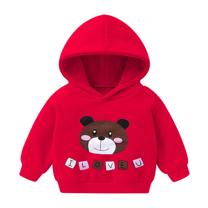 Kids Hooded Fleece Pullover Sweater – Unisex Long-Sleeve Top