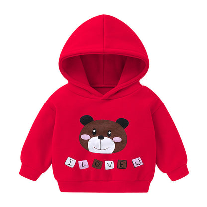 Kids Hooded Fleece Pullover Sweater – Unisex Long-Sleeve Top