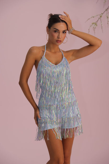 Women's Sequin Tassel Strap Mini Dress | Party & Evening Wear