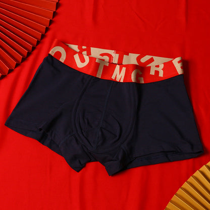Men's Cotton Knit Boxer Briefs – Antibacterial Breathable Mid-Waist 6 Colours