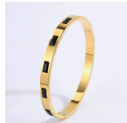 Women's Stainless Steel Bangle | Zircon & Diamond Detail | 9 Styles