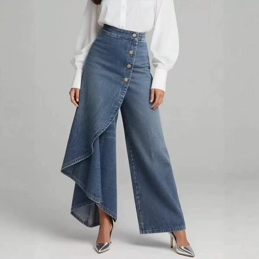 Women's Ultra-Low Rise Straight-Leg Washed Jeans - 4 Colours, S-2XL