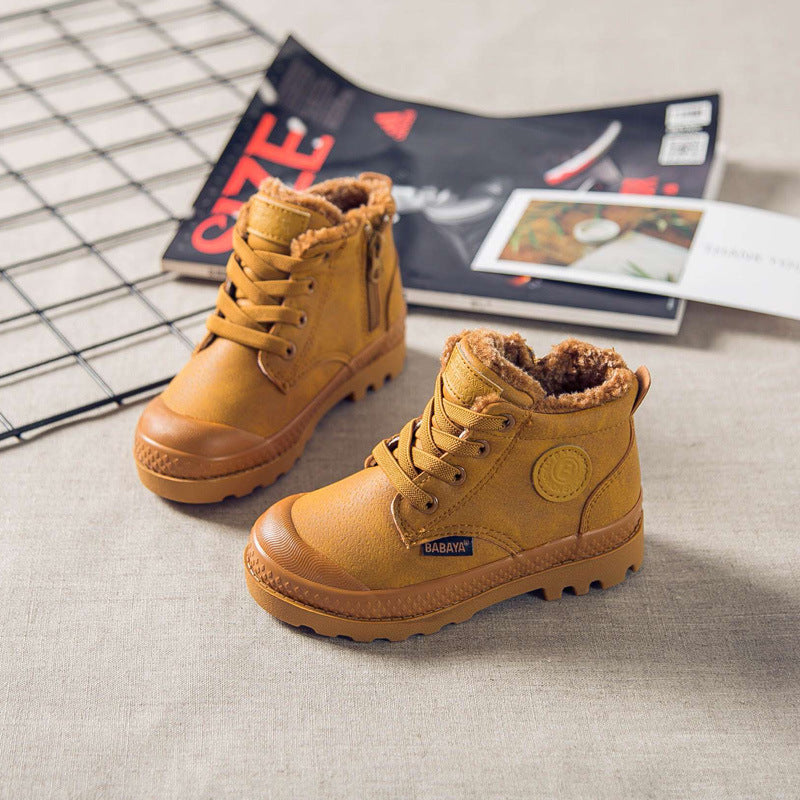 Children's Winter Martin Boots | Velcro Faux Leather Ankle Boots