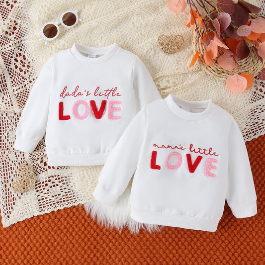 Girls Letter Print Cotton Sweatshirt – Long Sleeve Kids Pullover
