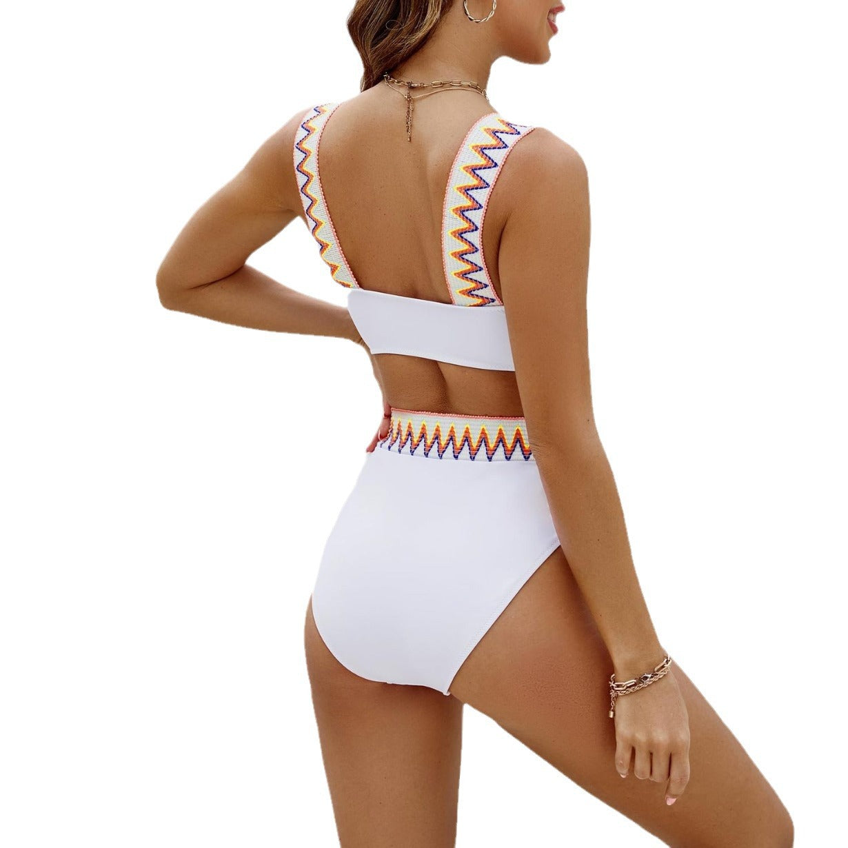 Women's High-Waist Lace-Up Bikini Set | Backless Two-Piece Swimsuit