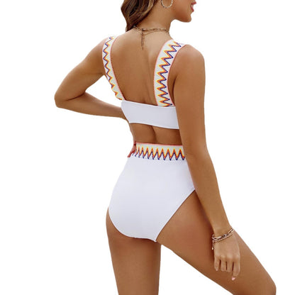 Women's High-Waist Lace-Up Bikini Set | Backless Two-Piece Swimsuit