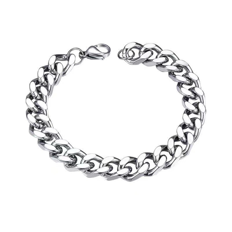Men's Silver Cuban Chain Bracelet | Titanium Steel