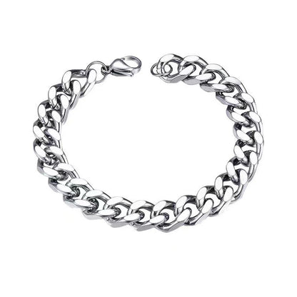 Men's Silver Cuban Chain Bracelet | Titanium Steel