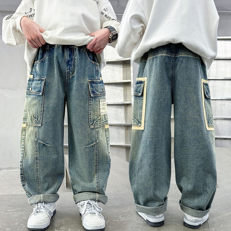 Boys Denim Straight-Leg Jeans | Lightweight Mid-Rise | Heights 120-170cm
