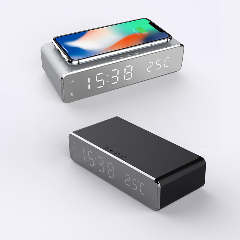 LED Digital Alarm Clock with Wireless Charger | Desktop Clock with Thermometer